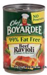 Chef Boyardee Ravioli beef in tomato & meat sauce 99% fat free Center Front Picture