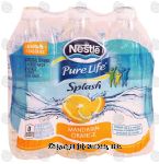 Nestle Pure Life splash; natural mandarin orange flavored water beverage, 6- 16.9 fl oz bottles Center Front Picture