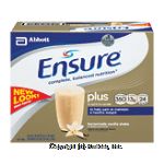 Ensure plus nutrition shake, vanilla, gain or maintain a healthy weight, 8-fl. oz. plastic bottles Center Front Picture