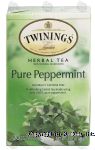 Twinings Of London Tea Bags Pure Peppermint Herbal Tea Caffeine Free 1.41 Oz Center Front Picture