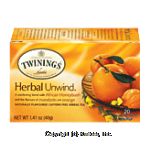 Twinings Of London Tea Bags Herbal Unwind African Honeybush & Orange 1.06 Oz Center Front Picture