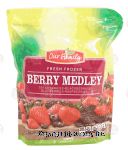 Our Family Fresh Frozen berry medley; strawberries, blackberries, blueberries, raspberries frozen fruit Center Front Picture