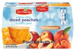 Our Family  diced peaches in 100% juice, yellow cling, 4-oz. plastic tubs Center Front Picture