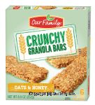 Our Family Crunchy oats & honey granola bars, 6 2-bar pouches Center Front Picture