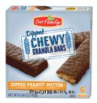 Our Family Dipped peanut butter granola bars dipped in chocolate, 6-bars Center Front Picture