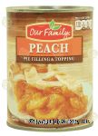 Our Family  peach pie filling & topping Center Front Picture