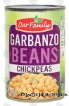 Our Family  garbanzo beans, chick peas Center Front Picture