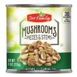 Our Family  mushrooms, pieces & stems Center Front Picture