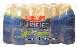 Our Family  purified drinking water, 1/2-liter plastic bottles Center Front Picture