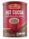 Our Family  hot cocoa with chocolate flavor powder mix Center Front Picture