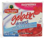 Our Family  raspberry gelatin dessert, sugar free Center Front Picture