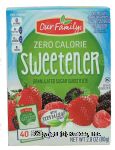 Our Family  sweetener, granulated sugar substitute with stevia leaf extract, 40-packets Center Front Picture