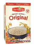 Our Family  instant oatmeal, regular, 12-packets Center Front Picture