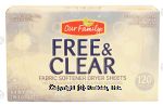 Our Family  fabric softener dryer sheets, free & clear Center Front Picture