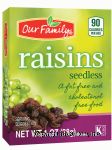 Our Family  raisins, seedless, 1-oz. single serve boxes Center Front Picture