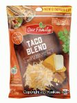 Our Family Natural taco blend; cheddar, monterey jack shredded cheeses with taco spices Center Front Picture