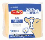 Our Family  swiss singles process cheese, 16-slices Center Front Picture