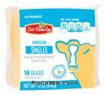 Our Family  american singles process cheese, 16-individually wrapped Center Front Picture