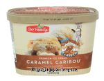 Our Family Caramel Caribou toffee flavored ice cream with caramel cups and caramel swirl Center Front Picture