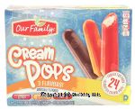 Our Family cream ;pops graple, orange, cherry flavor frozen cream ;pops Center Front Picture