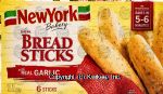 New York  bread sticks with real garlic, 6 sticks Center Front Picture