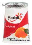 Yoplait Original lowfat yogurt, harvest peach, 99% fat free Center Front Picture