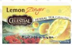 Celestial Seasonings Zinger Natural Lemon Zinger Caffeine Free 20 Ct Center Front Picture