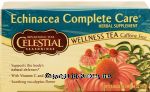 Celestial Seasonings Echinacea Complete Care wellness tea herbal supplement, caffeine free, 20-bags Center Front Picture