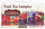 Celestial Seasonings Fruit Tea Sampler herbal tea, caffeine free, raspberry, peach, wild berry, blueberry, black cherry, 18-bags Center Front Picture