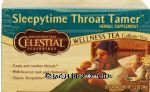 Celestial Seasonings Sleepytime Throat Tamer wellness tea herbal supplement, caffeine free, 20-bags Center Front Picture