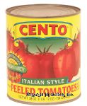 Cento  italian style peeled tomatoes with basil leaf, plum shaped Center Front Picture