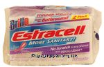 Estracell Brillo no scratch scrub sponge with wedge edge; 4.5 x 2.75 x 1.125-in. Center Front Picture