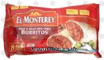 El Monterey  beef & bean red chili burritos, mild, 8 pack Center Front Picture