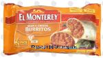 El Monterey  bean & cheese burritos, 8 pack Center Front Picture