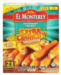 El Monterey Extra Crunchy southwest chicken taquitos in a crispy seasoned shell, three cheeses, 21 taquitos Center Front Picture