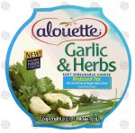 Alouette  reduced fat garlic & herbs soft spreadable cheese Center Front Picture