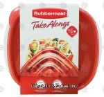 Rubbermaid Take Alongs plastic deep squares containers & lids, microwave safe, 5.2-cups Center Front Picture