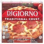 Digiorno Traditional Crust three meat pizza with pepperoni, sausage & beef topping Center Front Picture