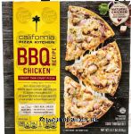 California Pizza Kitchen Crispy Thin Crust bbq recipe chicken; bbq seasoned chicken, red onions, cilantro, smoked gouda & mozzarella Center Front Picture