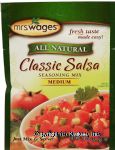 Mrs. Wage's  classic salsa seaoning mix, medium heat, just mix & serve, all natural Center Front Picture