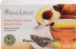 Revolution  sweet ginger peach black tea, estate grown ceylon and assam teas, 16 flow through infuser bags Center Front Picture