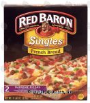 Red Baron Singles french bread, supreme pizzas, 2 pizzas Center Front Picture