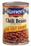 Kuner's  chili beans in chili sauce, no salt added Center Front Picture