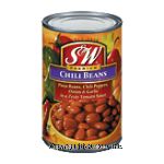 S&W  chili beans, pinto beans, chili peppers, onion, & garlic in a zesty tomato Center Front Picture