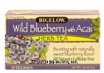 Bigelow  wild blueberry with acai herb tea, caffeine free, 20-bags Center Front Picture