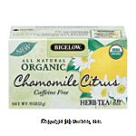 Bigelow Organic chamomile citrus caffeine free herb tea, 20-bags Center Front Picture