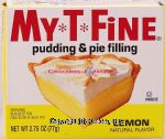 My-t-fine  lemon pudding & pie filling, one 8-9 inch pie Center Front Picture