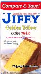 Jiffy  golden yellow cake mix, add egg and water Center Front Picture