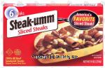 Steak-umm  6 sliced steaks, thinly sliced Center Front Picture