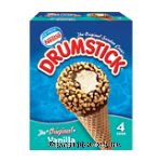 Nestle Drumstick vanilla frozen dairy dessert cone, 4 ct Center Front Picture